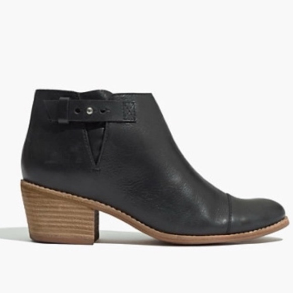 Madewell The Dakota Cut Off Leather Ankle Bootie